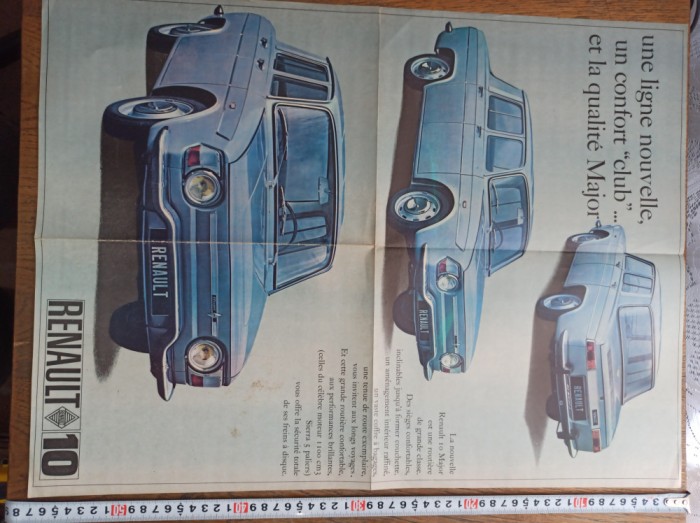 AFIS RECLAMA , AUTOMOBILUL RENAUL 10 *** 1965