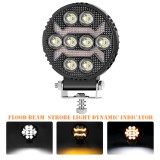 Cumpara ieftin Proiector LED Halogen cu Lumina Alba si DRL Portocalie, 9-30V, Rezistent la Apa IP68