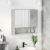 VidaXL Dulap cu oglindă cu ușă Gri beton 59 x 17 x 55 cm Lemn compozit 883367