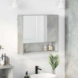 vidaXL Dulap cu oglindă cu ușă Gri beton 59 x 17 x 55 cm Lemn compozit