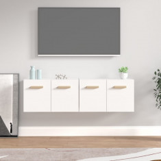 Dulapuri TV de perete, 2 buc., alb, 60x36,5x35 cm lemn compozit foto
