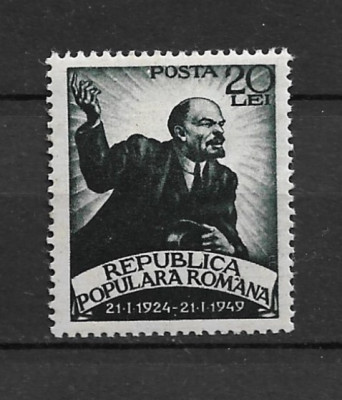 ROMANIA 1949 - A 25-A COMEMORARE A MORTII LUI V.I.LENIN, DANTELAT,MNH - LP 250 foto