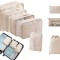 Organizatoare pentru valiza Salestore.ro&reg; set 8 huse durabile, impermiabile, cu finisaje calitative, Poliester, Bej