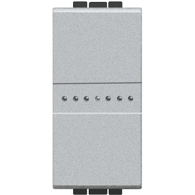 Intrerupator AXIAL cap cruce Living Light Bticino 1M aluminiu NT4054 foto