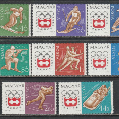 Ungaria 1963 - Jocurile Olimpice de Iarna Innsbruck 8v MNH
