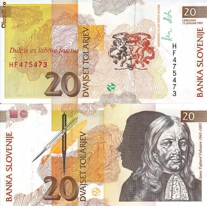 SLOVENIA 20 tolar 1992 UNC!!!
