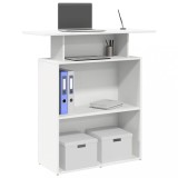 Birou de recepție alb 100x40x104 cm din lemn prelucrat