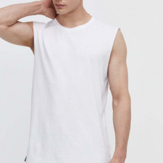 Superdry tricou din bumbac barbati, culoarea alb
