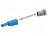 Conector banană 4mm 36A 1kVAC albastru cu izolație ELECTRO-PJP