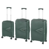 Set 4 Valize Rigide cu Roti 360 Leziter TraveLux Endure Verde inchis TSA Lock