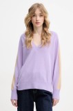 FROM FUTURE pulover de casmir femei, culoarea violet, light, WPV00497
