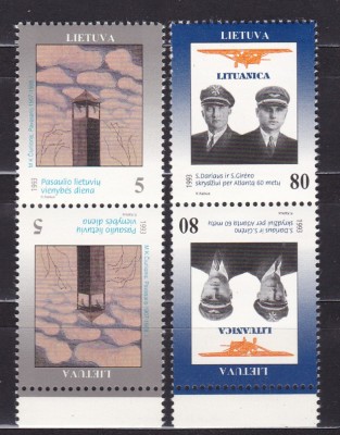 LITUANIA 1993 TETE-BECHE MNH foto