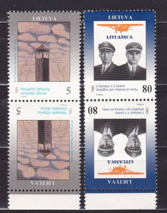 LITUANIA 1993 TETE-BECHE MNH