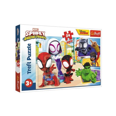 Puzzle 24 piese, Spiderman si prieteni, pentru copii, ATU-080307 foto