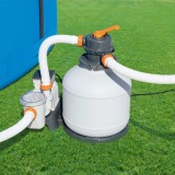 Pompă filtrare nisip Bestway Flowclear 5678 L/h, 230W, Timer, Dozator Chemconnect, Valvă 6 poziții, Piscine 1100-39300L