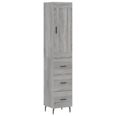 Dulap inalt, gri sonoma, 34,5x34x180 cm, lemn prelucrat