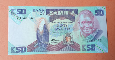 50 Kwacha anii 1980 Bancnota veche Africa - Zambia - stare foarte buna foto