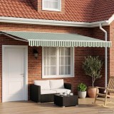 vidaXL Cadru manual de marchiză cu LED-uri Verde și alb 4 &times; 3 m 3420628