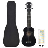 Set ukulele Soprano pentru copii, cu husă, negru, 23&quot;