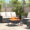 vidaXL Cuptor Foc Exterior Negru 80x80x40cm Otel, Semineu Gradina, Terasa, Portabil
