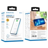 Cumpara ieftin Suport de Birou, Incarcator Wireless cu Stand Qi Fast Charger 15W compatibil Apple MagSafe - Alb, Borofone
