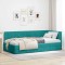 vidaXL Cadru de pat colțar cu headboard Turcoaz 90 x 190 cm Catifea 42016386