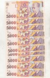 bnk bn Romania 5000 lei 1998 unc - x10 serii consecutive