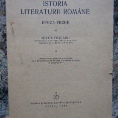 Istoria literaturii romane, epoca veche - Sextil Puscariu 1930