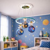 Lustra LED Astronaut 35W cu 3xE27 si lumina rece/calda/neutra, alb