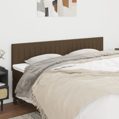 vidaXL Tăblii de pat, 2 buc, maro &amp;icirc;nchis, 100x5x78/88 cm, textil foto