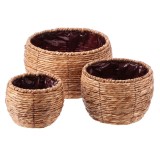 Cumpara ieftin Set 3 ghivece flori fibre naturale maro III 19 x 15 cm, 26 x 18 cm, 32,5 x 21 cm