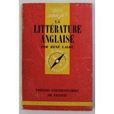 LA LITTERATURE ANGLAISE par RENE LALOU , 1964