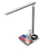 Lampa de birou 4 in 1 Edman X-1 Apple Mate, cu functii de incarcare QI Wireless, compatibila cu Apple Watch, Airpods, iPhone, Alb