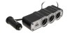 Priza Auto Tripla cu USB, 3 Porturi Bricheta, Adaptor Alimentare Multipla, Cablu 0.9m