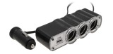 Priza Auto Tripla cu USB, 3 Porturi Bricheta, Adaptor Alimentare Multipla, Cablu 0.9m