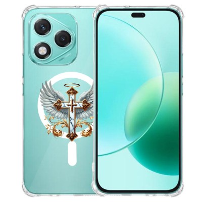 Husa antisoc pentru honor 400 lite - airbag magsafe, col&amp;Egrave;uri ranforsate - cross white wings foto