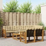 Cumpara ieftin Set de canapele de exterior 9 buc. 8-Locuri Natural si Bej