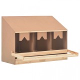 Cuibar găin cu 3 compartimente, 93x40x65 cm, lemn masiv pin, vidaXL