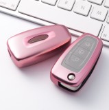 Husa Cheie Auto FORD TPU+PC PINK Cheie Briceag (Ford Focus, Fiesta,Transit) AutoProtect KeyCars