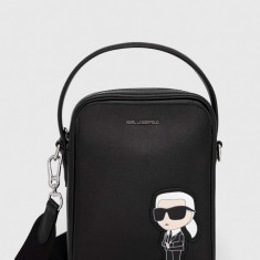 Karl Lagerfeld borseta de piele culoarea negru