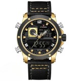 Ceas Bărbați Naviforce 9236 Negru-Auriu &ndash; Funcții Multiple, Design Military, Cronometru, Rezistent la Apă 3ATM