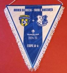 Fanion (protocol-oficial) meci fotbal UNIREA SLOBOZIA-FARUL CONSTANTA(etapa 16-a`24/`25)