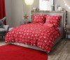 Lenjerie de pat pentru o persoana cu husa elastic pat si fata perna dreptunghiulara, Maya, bumbac ranforce, gramaj tesatura 120 g/mp, multicolor