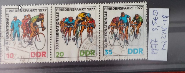 TS21 - Timbre serie DDR 1977 Mi2216-22118 Ciclism