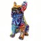 Figurina Caine, Zamo&reg;, Model Bulldog Francez, din Rasina Pictata Manual, Multicolora, 15.5 x 11 x 21