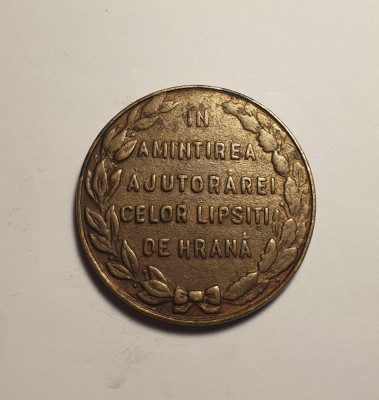 Medalie Crucea Rosie a Romaniei 1928 1929 - In amintirea celor lipsiti de hrana foto
