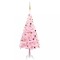 Brad Crăciun pre-iluminat cu set globuri, roz, 210 cm, PVC