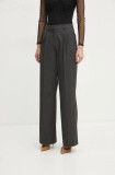 Morgan pantaloni PANNI.F femei, culoarea gri, drept, high waist, PANNI.F
