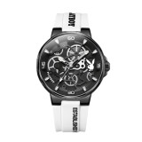 Ceas Bărbați Playboy 3052 Alb-Negru &ndash; Design Luxury, Funcții Multiple, Afișaj Luminos, Rezistent la Apă 3ATM