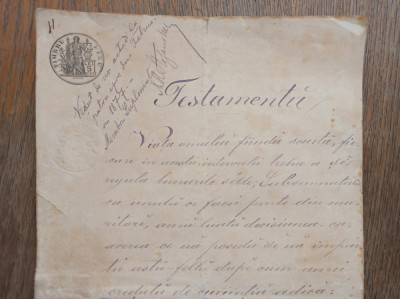 TESTAMENT 1877, ACT NOTARIAL foto